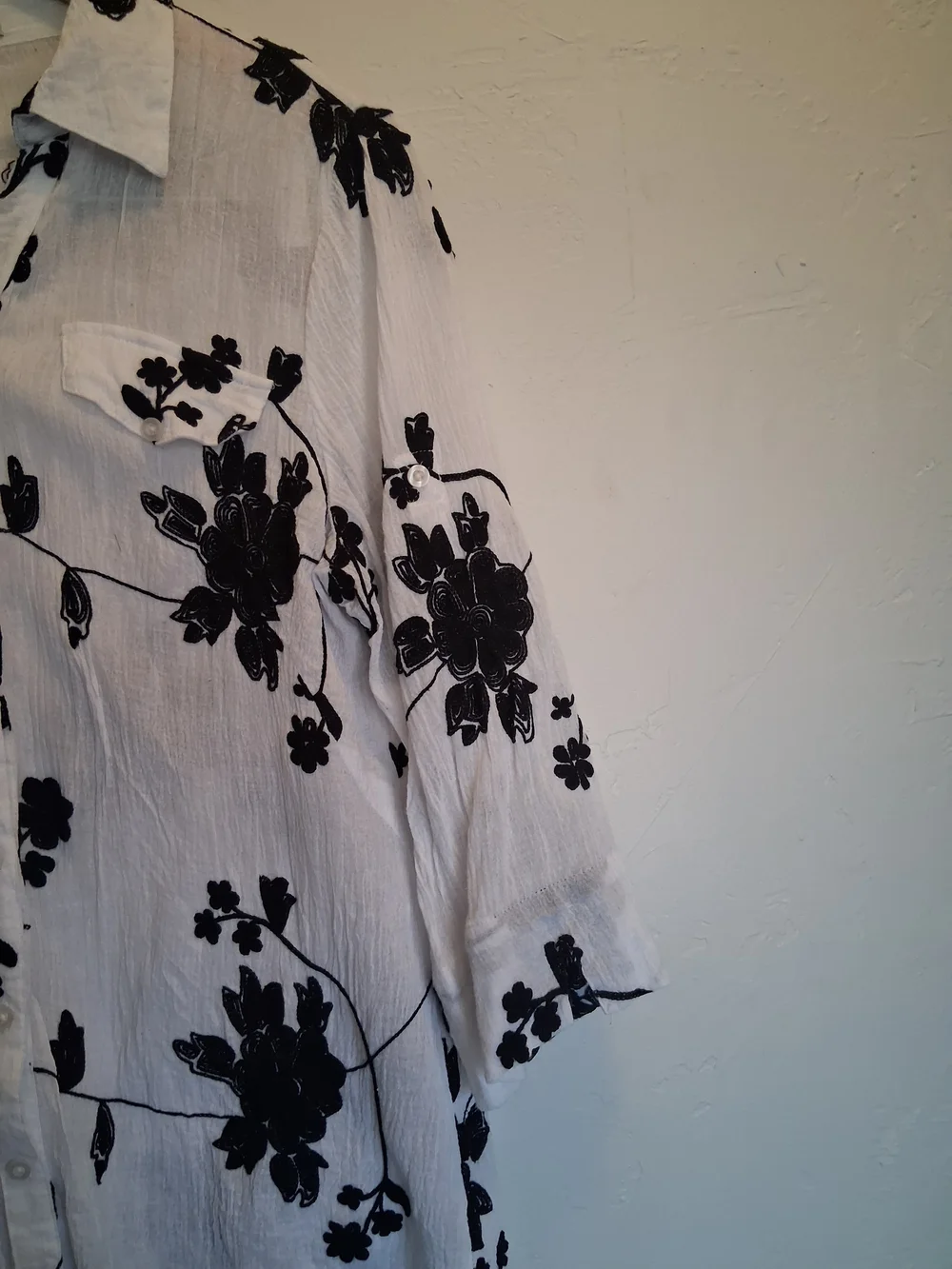 Lauren Michelle 100% Cotton Floral Button Down Gauze/ Lightweight Size XL - Picture 5 of 11